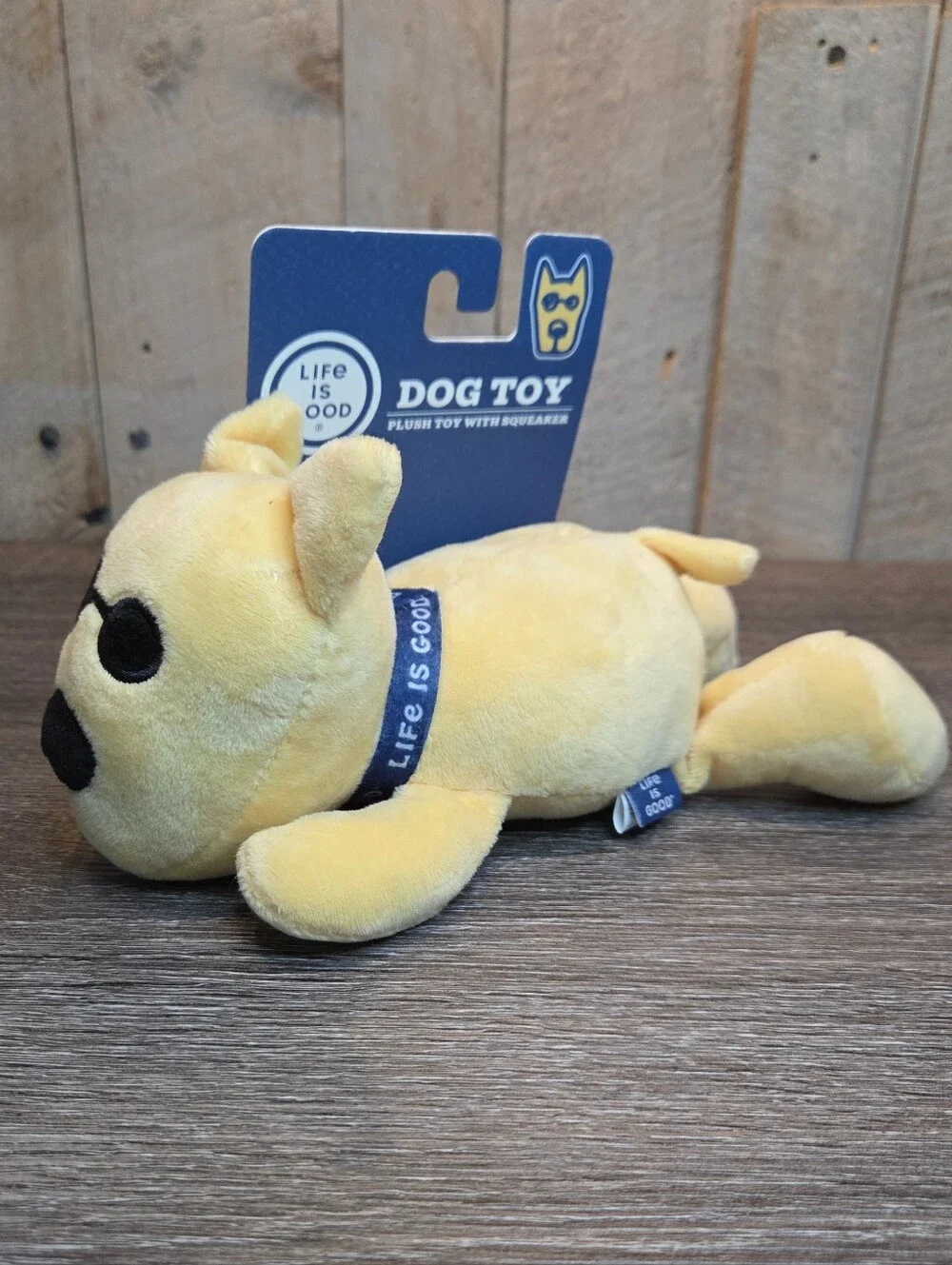Life is Good Rocket Plush Dog Puppy Toy, Yellow Squeaker Pet Supplies New